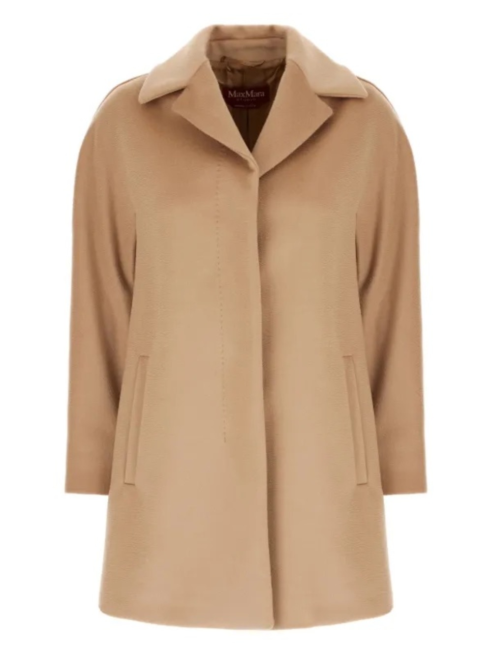 Fleurette 100% Wool Camel Colored Trench Coat